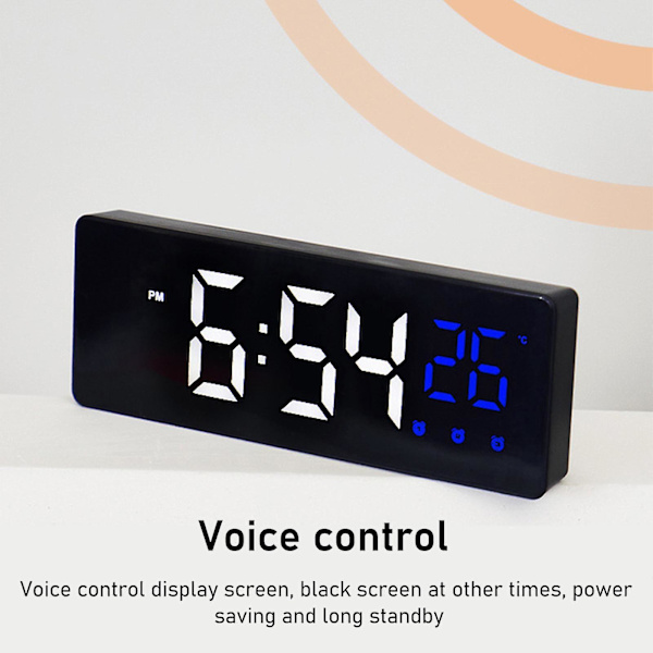 Kompakt digital väckarklocka med USB laddningsport och power, ljusstyrka med två växlar, 12/24 timmar, skrivbordsväckarklocka i sovrummet