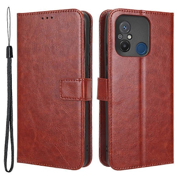 Plånboksfodral med Ställ i PU-Läder med Rem för Xiaomi Redmi 12C 4G/11A 4G/Poco C55 4G Multicolor Style B