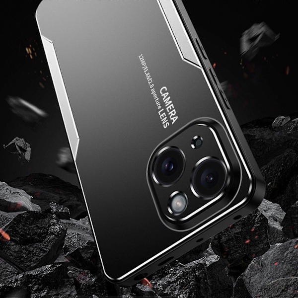 Skal för iPhone 15 Plus Aluminiumlegering+TPU+PC Matt Finish Smartphone-skydd Multicolor Style D
