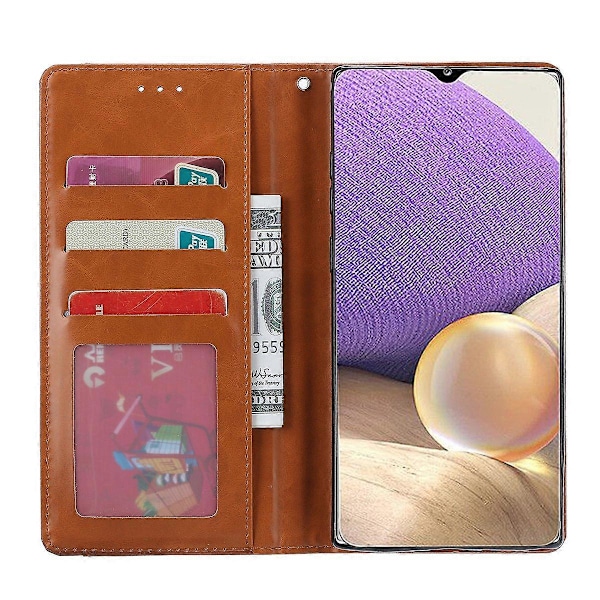 För Samsung Galaxy A33 5G Auto-absorberande Stötsäker Flip Plånboksfodral Ställ Design Läder Skyddande