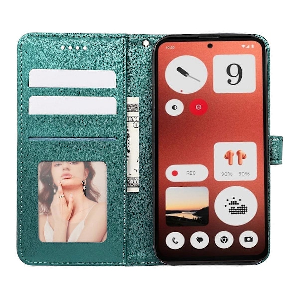 För Nothing CMF Phone 1 Plånboksfodral Mönsterpräglat Läder Flipfodral- Multicolor Green
