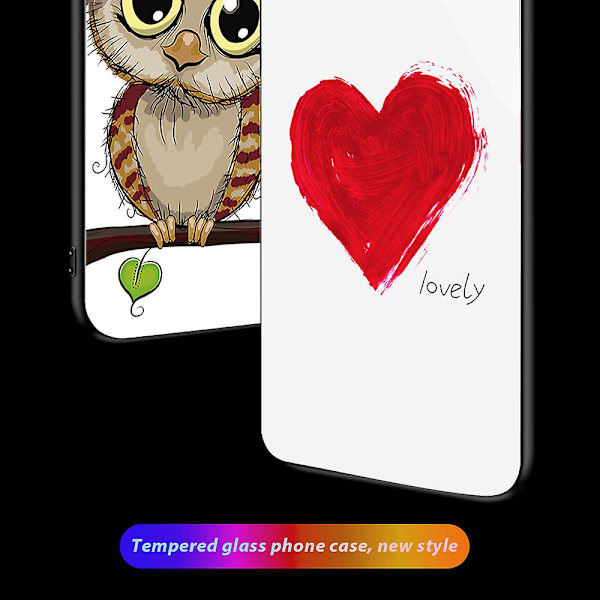 Til Iphone 15 Plus Mønsterprintet Telefon Bagside Cover Hærdet Glas+pc+tpu Hybrid Skal Lovely