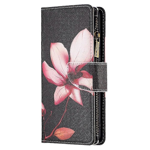 BF03 Mønsteretui med lynlås i PU-læder til Xiaomi Redmi Note 13 Pro 4G/Poco M6 Pro 4G Multicolor Lotus