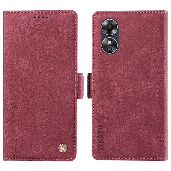 YIKATU YK-005 Oppo A17 4G PU-nahkainen, ihoa myötäilevä puhelinkotelo lompakolla, jalustalla ja iskunkestävällä suojalla Multicolor Style F