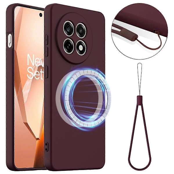 Til OnePlus Ace 5 5G/OnePlus Ace 5 Pro 5G/OnePlus 13R 5G Cover Kompatibel med MagSafe Anti-Drop Multicolor Wine Red