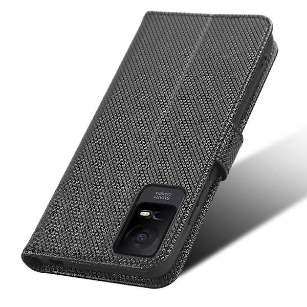 För Tcl Ion X Diamond Texture Läder Phone Case anti-scratch Cover Black