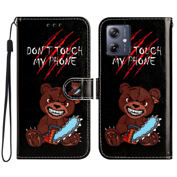 För Motorola Moto G54 5g case Mönstertryck plånbok cover Don t Touch
