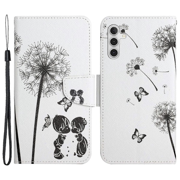Til Samsung Galaxy A25 5G Etui Mønsterprint Kryds Tekstur Cover Multicolor Dandelion