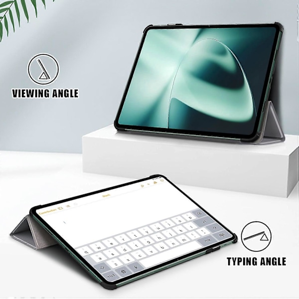 Lærnettbrettveske for OnePlus Pad/Oppo Pad 2 Tri-fold Stativ Nettbrettdeksel med Auto Wake/Sleep Multicolor Style C