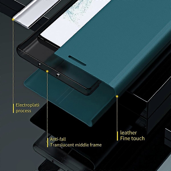 Til Samsung Galaxy A54 5G Elektroplettering PU Læder Telefon Cover Stativ Anti-ridse Smartphone Etui Multicolor Style E