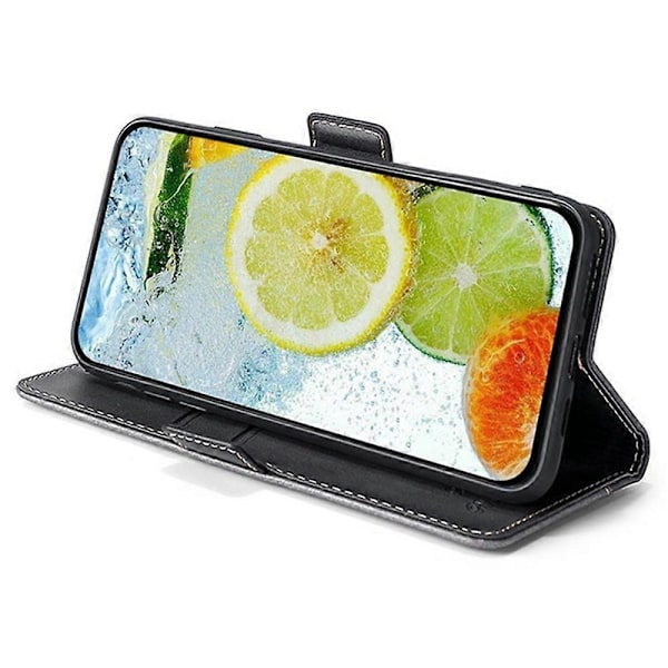 Til Oppo A5 Pro 4G/ 5G/ A5 Energy 5G Etui Kontrastfarve Tegnebog Læder Telefon Cover Multicolor Black + Grey