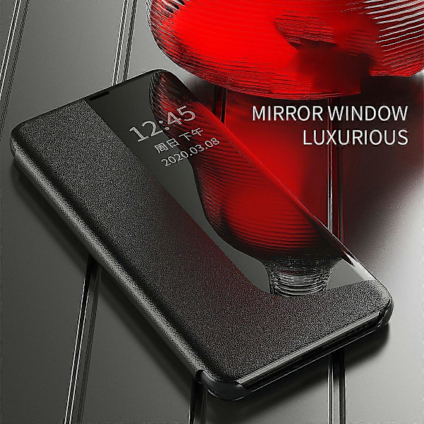 Smart View Window PU Læder Stand Mirror Flip Folio Beskyttelsesetui til Huawei Mate 30 Pro