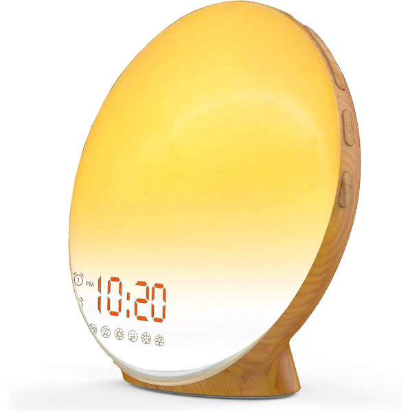 Alarm C Led Sunrise Alarm C, Egnet til og Sovende, FM Radio Wood