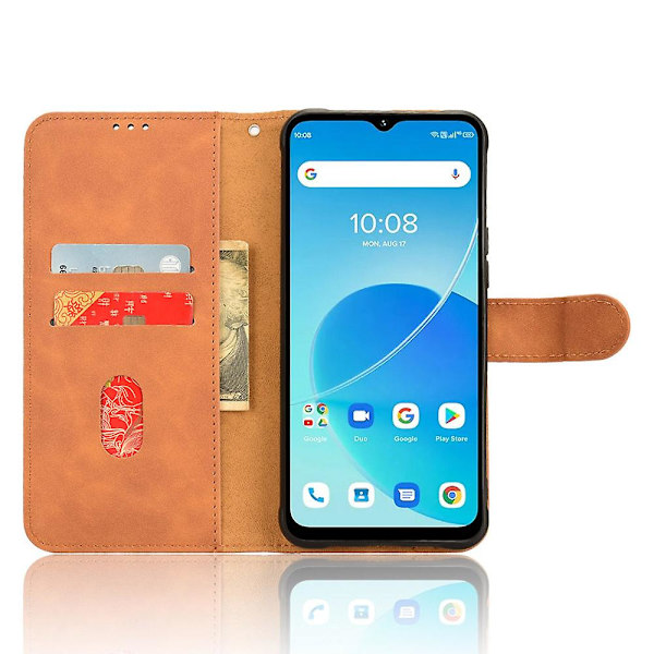 För Umidigi G5 Mecha Case Pu Läder anti-scratch Telefonskydd med plånbok och stativ Brown