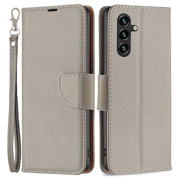 För Samsung Galaxy A15 4G Fodral Litchi Textur PU Läder Plånbok Mobiltelefon Skydd Multicolor Style G
