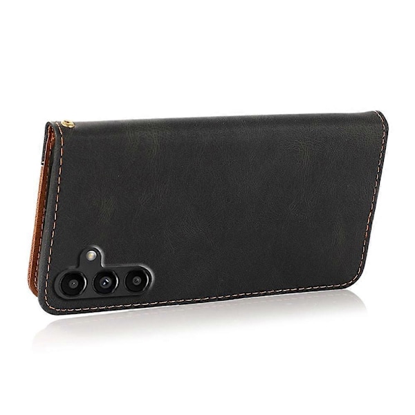 För Samsung A56 5G Tvåfärgat Läder Plånboksfodral Skyddande Flip Ställ Multicolor Style A