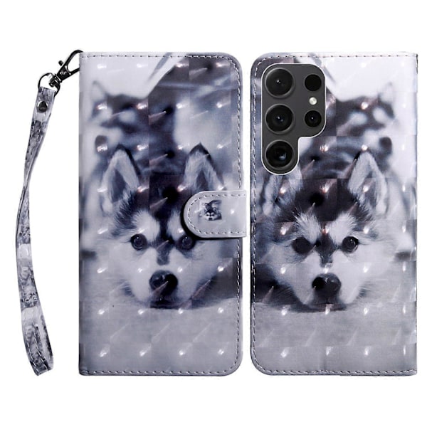 Samsung Galaxy S24 Ultra -kotelo 3D-kuviopainatuksella, nahkainen lompakkokotelo Multicolor Style J