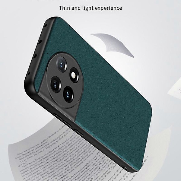 För OnePlus 11 5G Fallsäkert Bakstycke Ultratunt PU Läderbelagt PC Telefonfodral Multicolor Style C