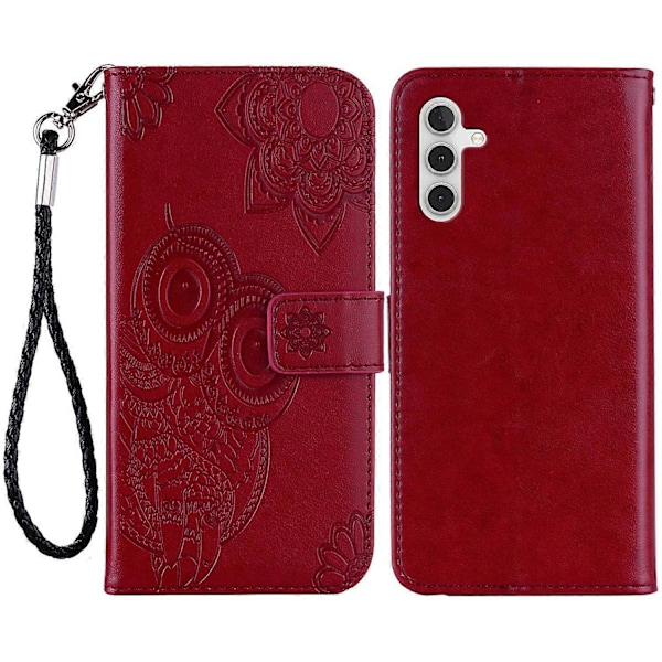 Samsung Galaxy S23 FE -kotelo, pöllökuvioitu PU-nahkainen puhelinkotelo lompakkotelineellä Multicolor Style F