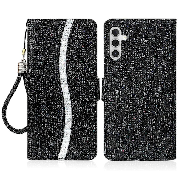 Samsung Galaxy S23 FE -kotelo PU-nahkainen lompakkokorttipaikka kimalteleva puhelinkotelo Multicolor Style A