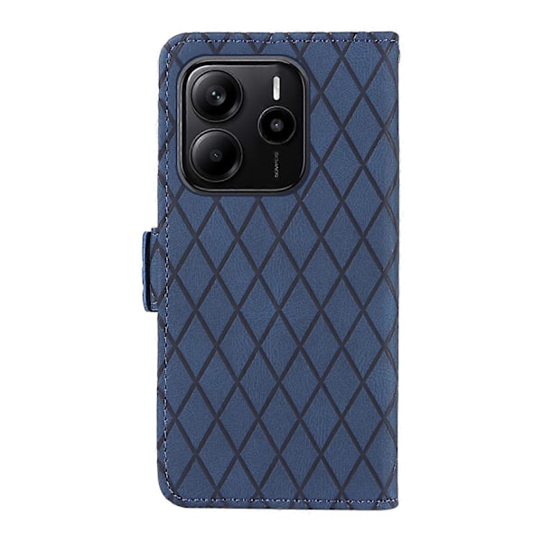 Xiaomi Redmi Note 14 4G (164,84x78,15x8,16mm) Läppäkotelo Ruutu PU Nahka Lompakko Puhelinkotelo Multicolor Blue