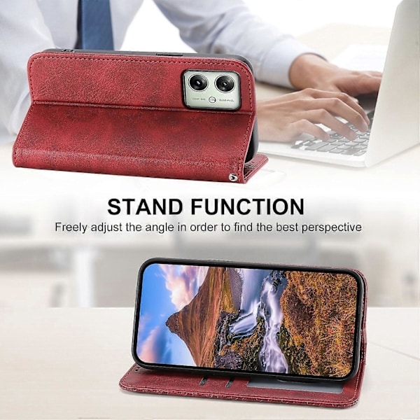 Til Motorola Moto G54 5G Etui Wallet PU Læder Præget Telefon Cover Multicolor Style B