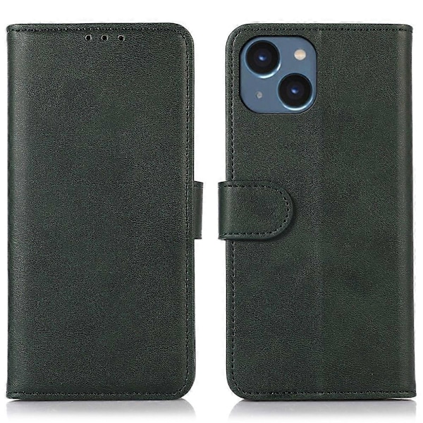 Stöttåligt plånboksfodral med stativ för iPhone 15 Plus PU-läder med kohudstruktur