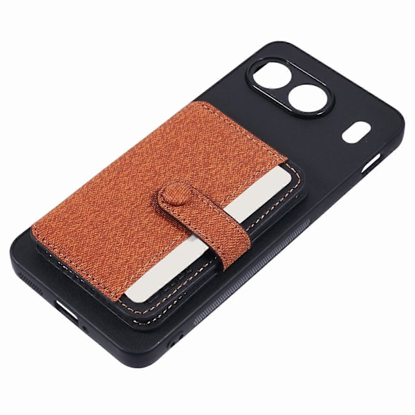 OnePlus Nord 4 -puhelimen suojakuori, liimattava korttitasku, värien sovitus ja jalusta - Harmaa Multicolor Brown