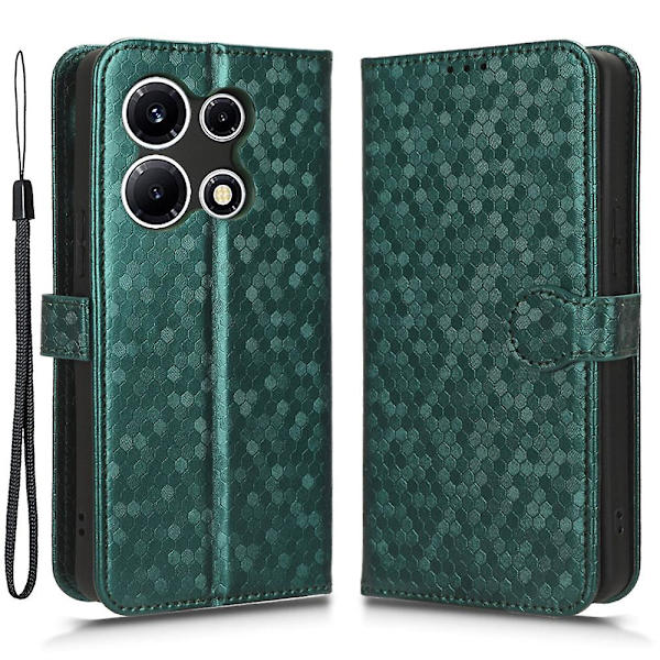 Til Infinix Note 30 Vip 5g Telefon Wallet Etui Dot Præget Stativ Pu Læder Cover Green