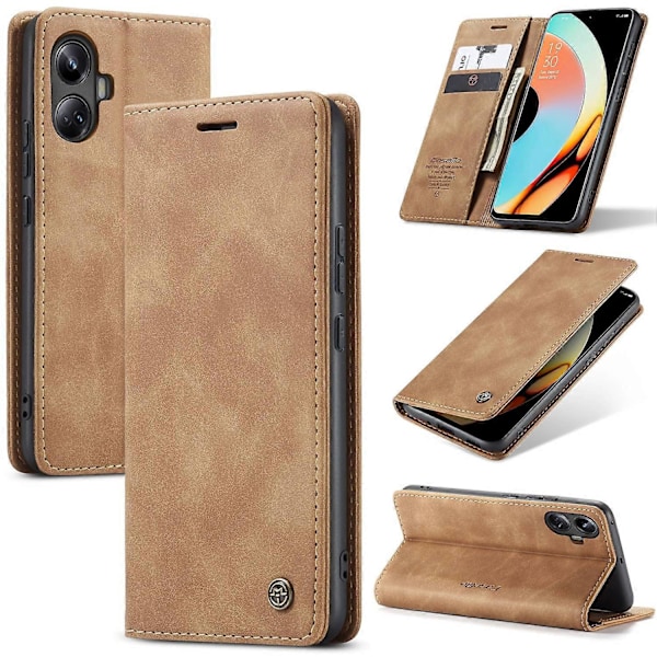 Til Realme 10 Pro+ 5G Etui CASEME 013 Serie Kortholder Stativ Læder Telefon Cover Multicolor Style C