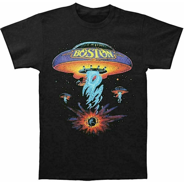 Boston Bändi Back Rock Vintage Puuvilla Musta T-paita Musta Black XL