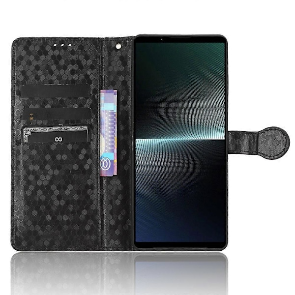 Læderetui til Sony Xperia 1 V, præget prikmønster tegnebog mobiltelefon stativ cover Multicolor Style A