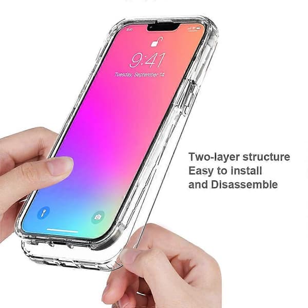 Transparent Gradient Farve Klar TPU+PC Cover til iPhone 13 Pro Max 6.7 tommer Multicolor Style E