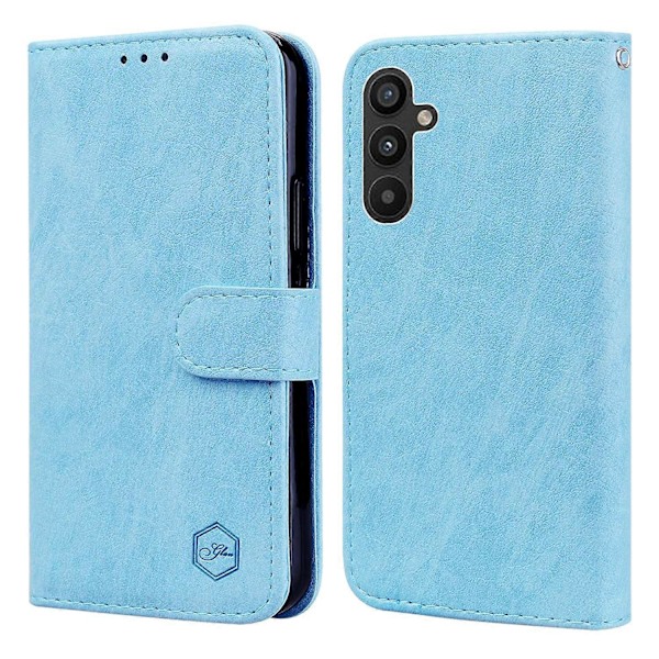 För Samsung Galaxy A34 5G Fullständigt Skydd Enfärgat PU Läder Plånboksfodral Mobiltelefon Ställ Skydd Multicolor Style B
