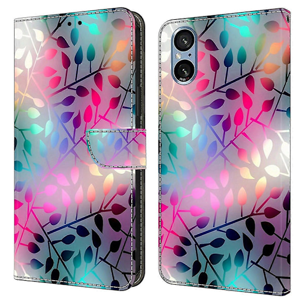 Til Sony Xperia 5 V Etui Magnetisk Lås 3D Mønster Læder Wallet Telefon Cover Multicolor Maple Leaf