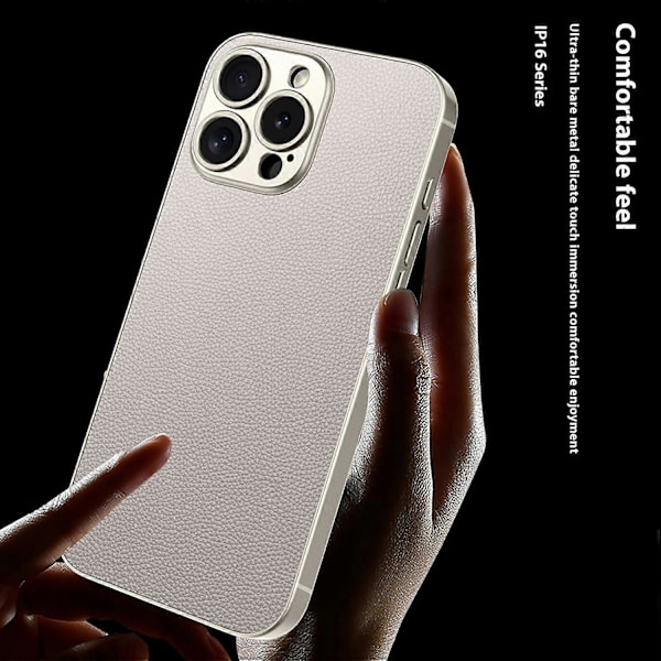 GKK Skinnfodral för iPhone 16 Pro Max - PU-läder, Anti-Drop PC-telefonskal Multicolor Style C