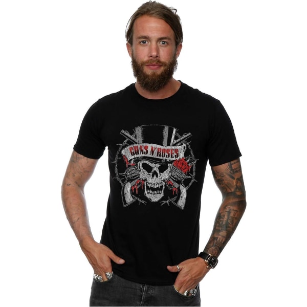 Guns N Roses T-shirt med dödshuvud för män Vuxen S-3xl Txu232 Black M