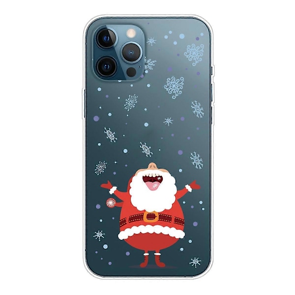iPhone 16 Pro -kuori, jouluaiheinen pehmeä TPU-puhelinkuori - Orava Multicolor Santa and Snowflake