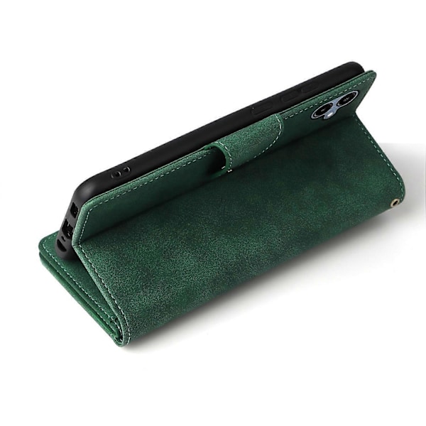 Til Samsung Galaxy A06 Etui Lynlås Pung Læder Støtteben Telefon Cover Nittedekor Multicolor Style D