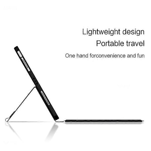 iPad Air (2020)/(2022) Nahkakotelo + Kosketuslevyllinen Bluetooth-näppäimistö taustavalolla
