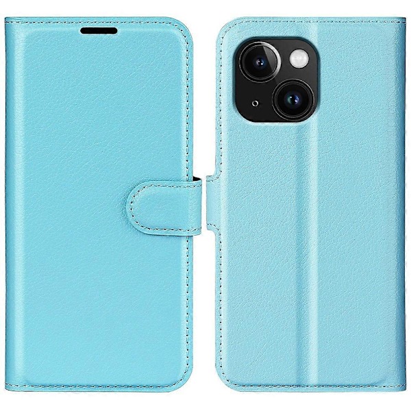 Puhelinlaukku jalustalla iPhone 15 Plus -puhelimelle, PU-nahkainen lompakkokotelo Multicolor Style E