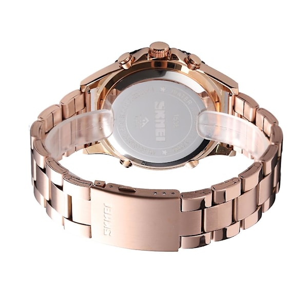 Skmei 1538 Stor Urtavla Ste Bt Men Electronic Watch Silver Golden rose