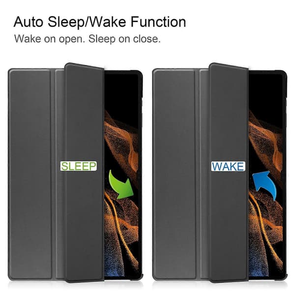 Til Samsung Galaxy Tab S9 Ultra Tablet Case PU Læder Tri-fold Stand Smart Cover Multicolor Style E