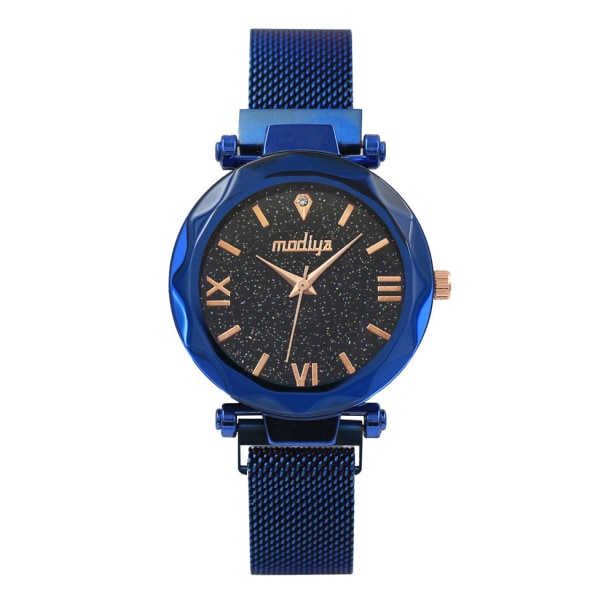 GD140 Watch Rund Star Dial Magnetisk Milanese Armband Kvarts Watch 4 färger blue