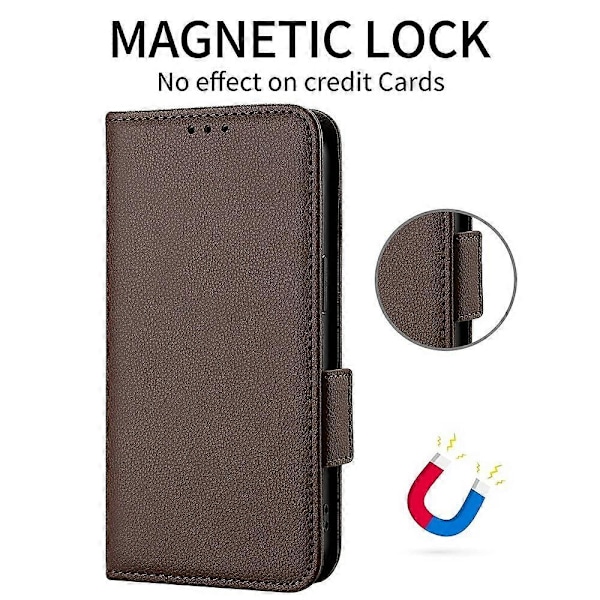 Til Blackview Wave 8C Etui Litchi Tekstur PU Læder Pung Flip Telefon Cover - Baby Blå Multicolor Brown