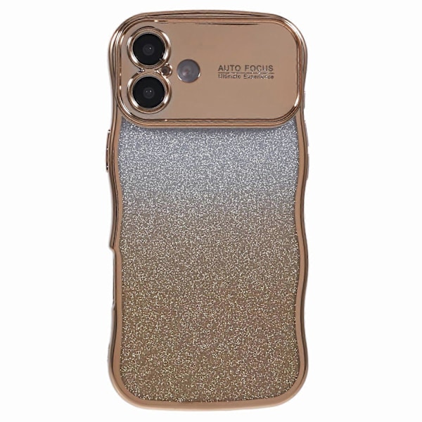 iPhone 16 -kotelo Gradient Glitter TPU -puhelinkuori sähköpinnoitetulla kiharakehyksellä Multicolor Style D