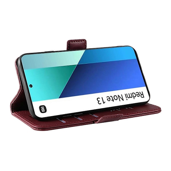 YIKATU YK-003 Læder Wallet Case med Magnetisk Side Lukning til Xiaomi Redmi Note 13 4G Multicolor Wine Red