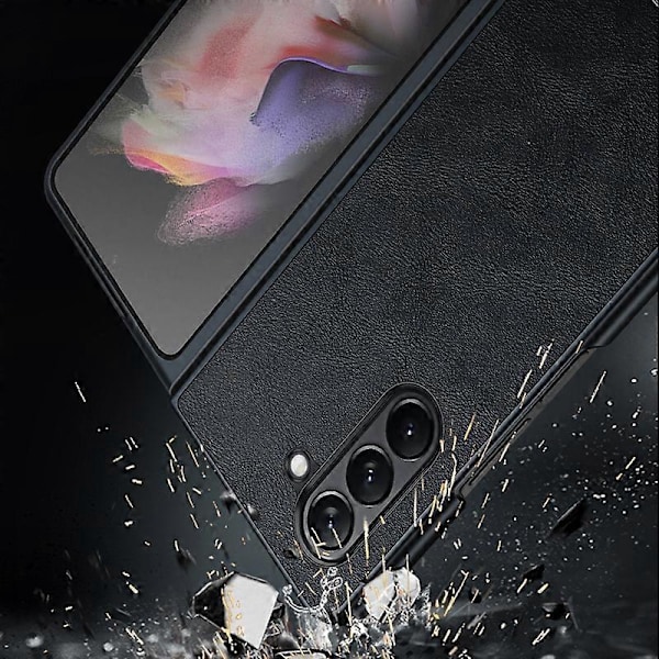 SULADA För Samsung Galaxy Z Fold5 5G PU Läderbelagt TPU+PC Skal Anti-fall Telefonskydd Multicolor Style D