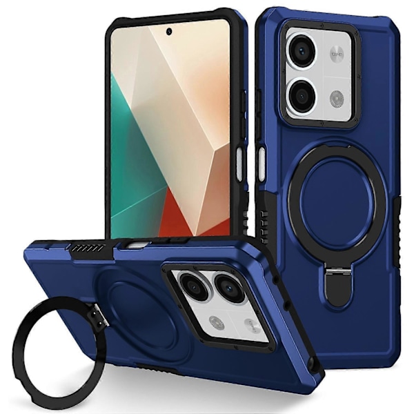 Skal med ringhållare och stativ i TPU+PC för Xiaomi Redmi Note 13 5G Multicolor Style B