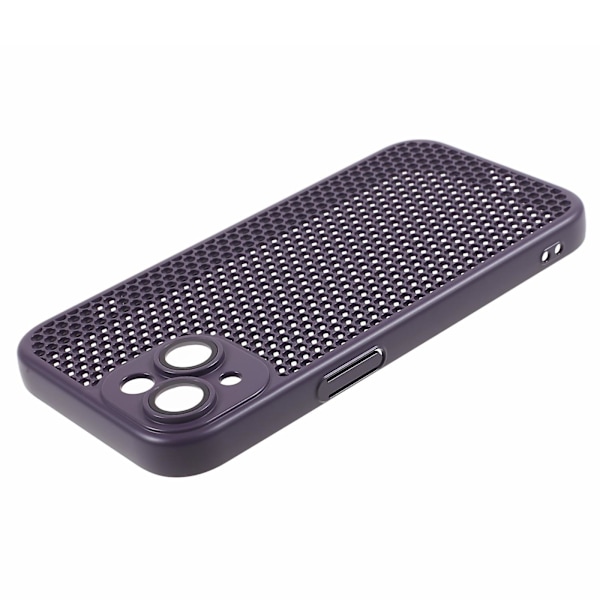 For Iphone 14 Hul Varmeavledning Deksel Anti-ripe PC Telefondeksel Med Linsefilm Purple